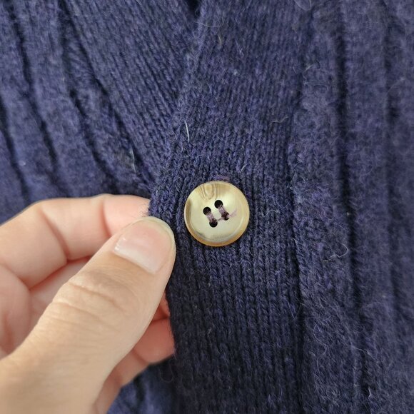 VTG Lands' End 100% Wool Sweater Vest Shetland New Wool Made in UK Size L - Picture 3 of 5